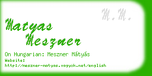 matyas meszner business card