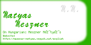 matyas meszner business card